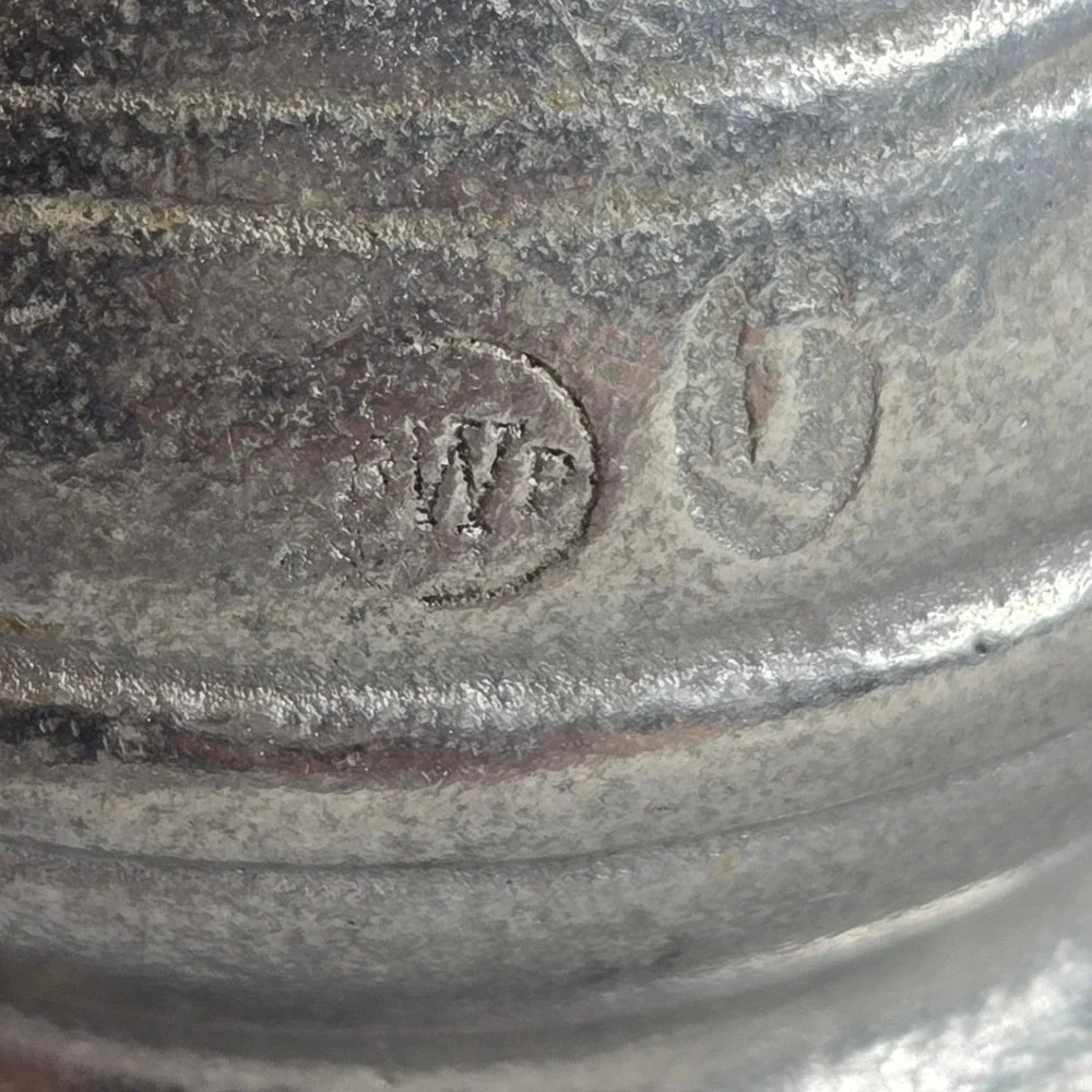 Vintage Wilton Armetale Pewter Salt & Pepper Shakers Mug Shape Monogram S P